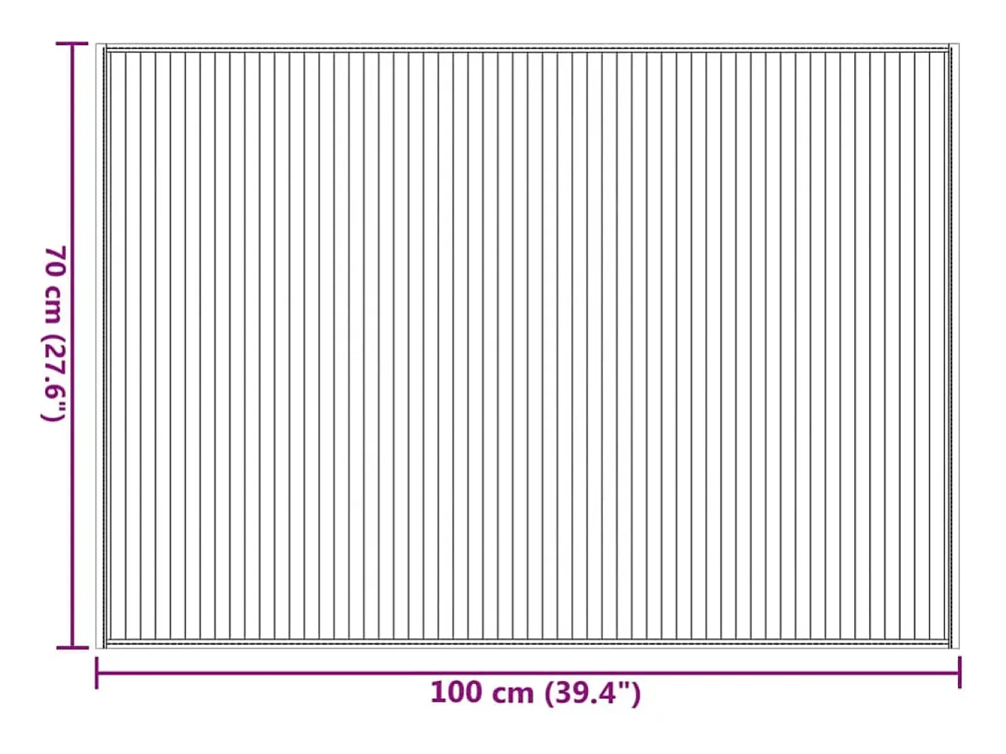 Alfombra rectangular marrón oscuro 70x100 cm bambú Marru00f3n Sale