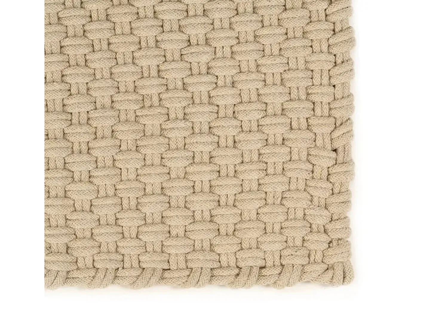 Alfombra De Cocina-Alfombra Rectangular Natural 160x230 cm Algodón Marru00f3n