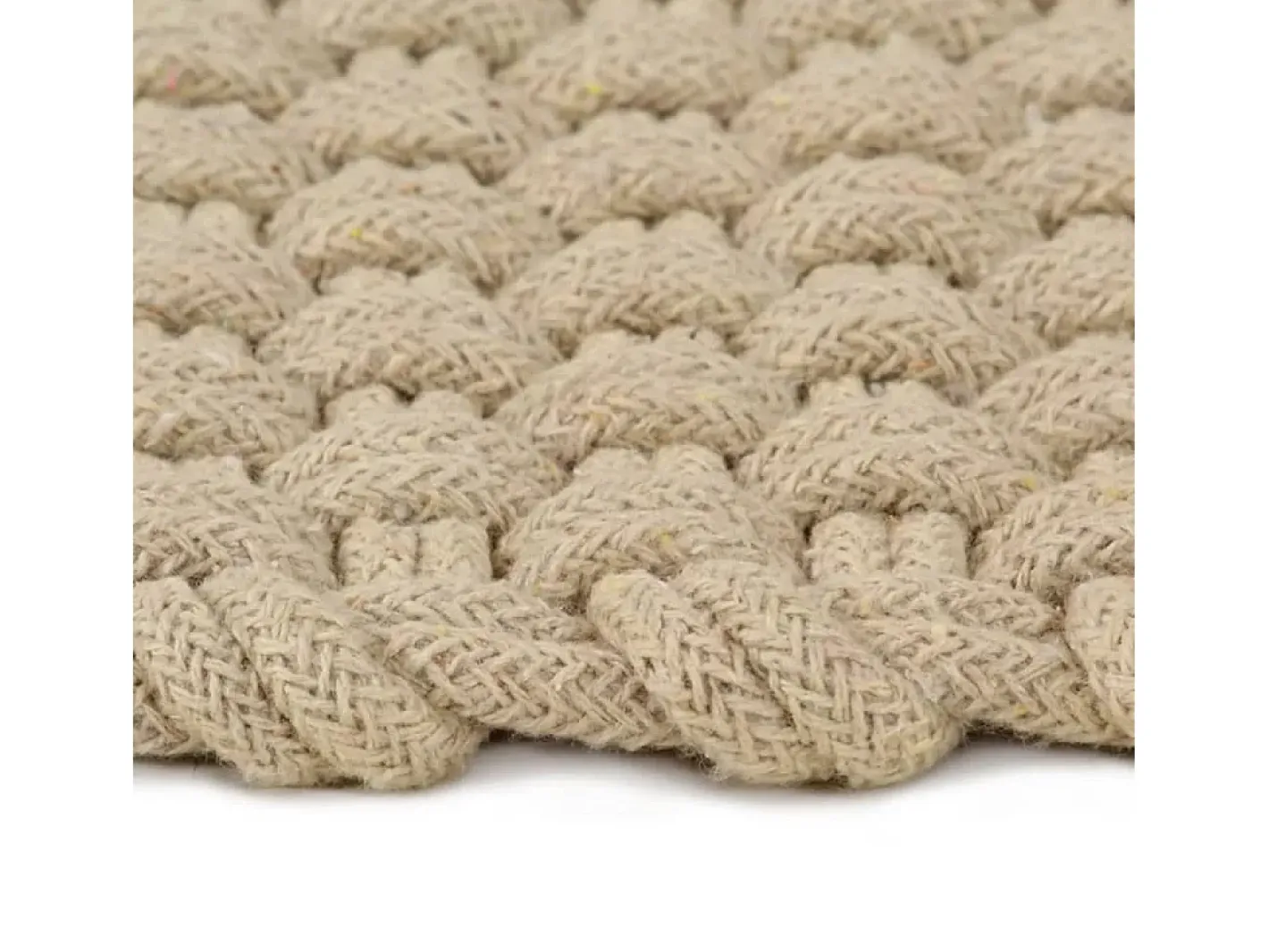 Alfombra De Cocina-Alfombra Rectangular Natural 160x230 cm Algodón Marru00f3n
