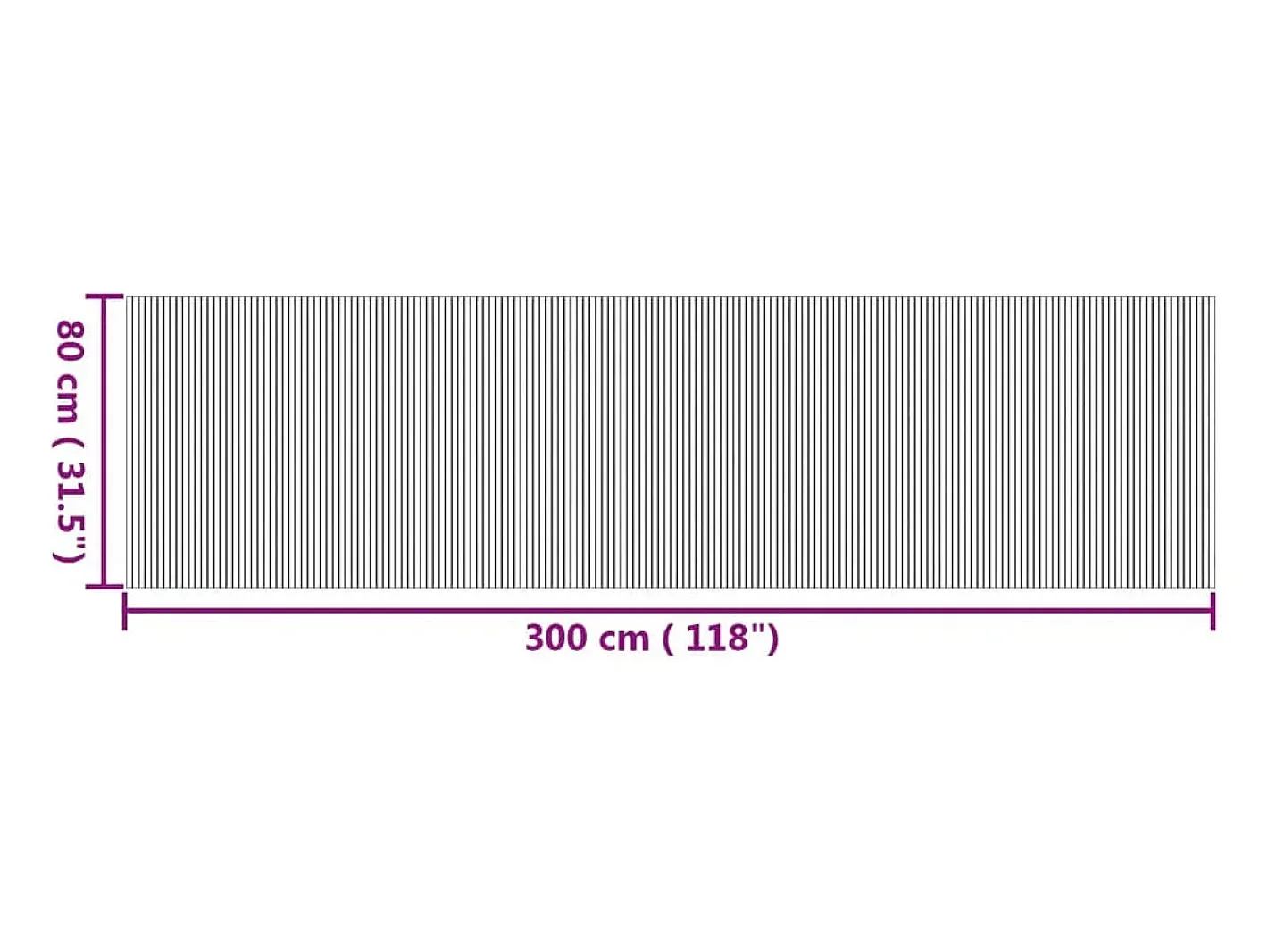 Alfombra rectangular natural de bambú 80x300 cm Marru00f3n Hot