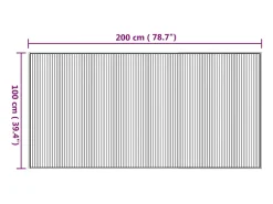 Alfombra De Cocina-Alfombra rectangular natural de bambú 100x200 cm Marru00f3n