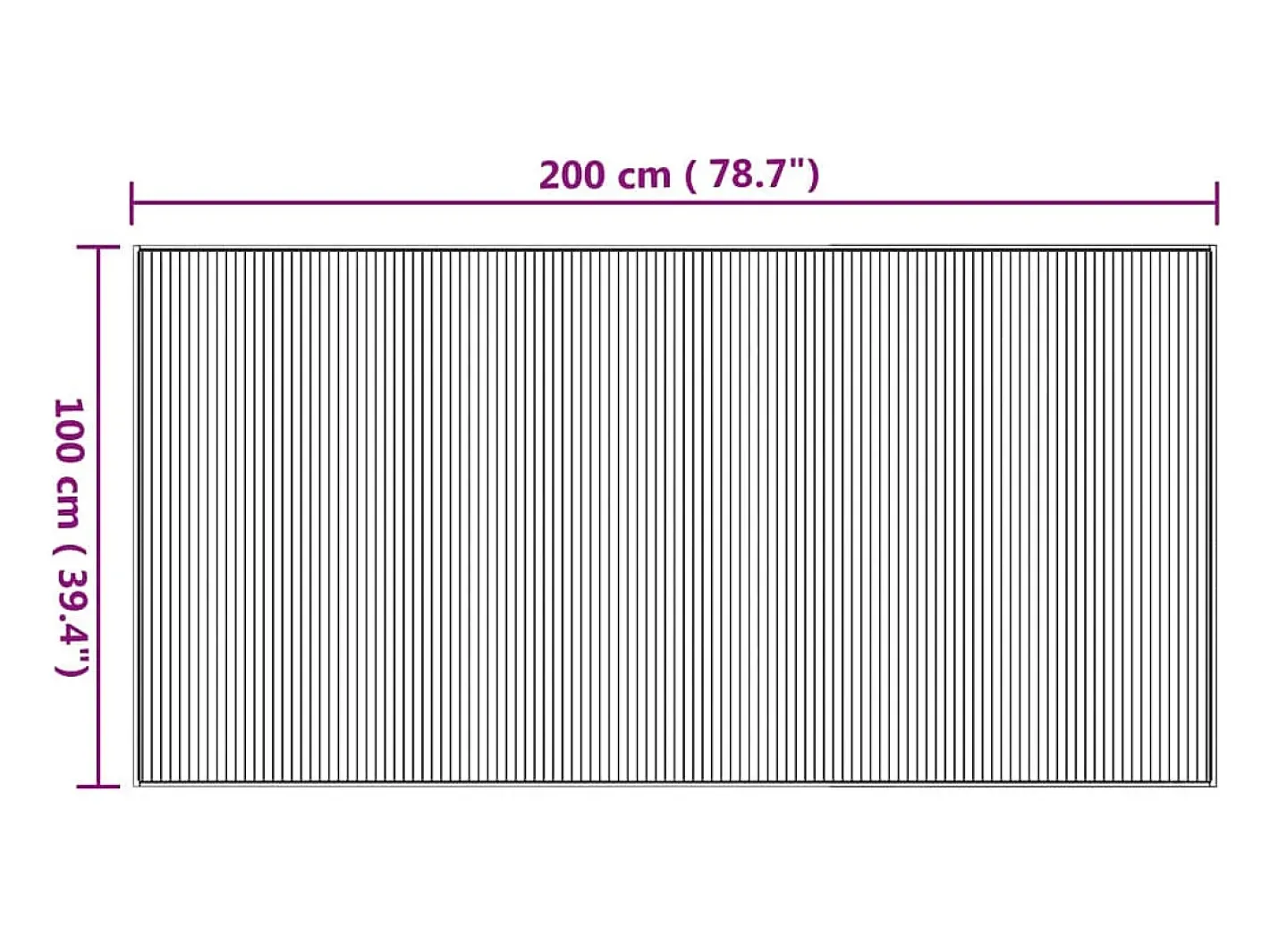 Alfombra De Cocina-Alfombra rectangular natural de bambú 100x200 cm Marru00f3n