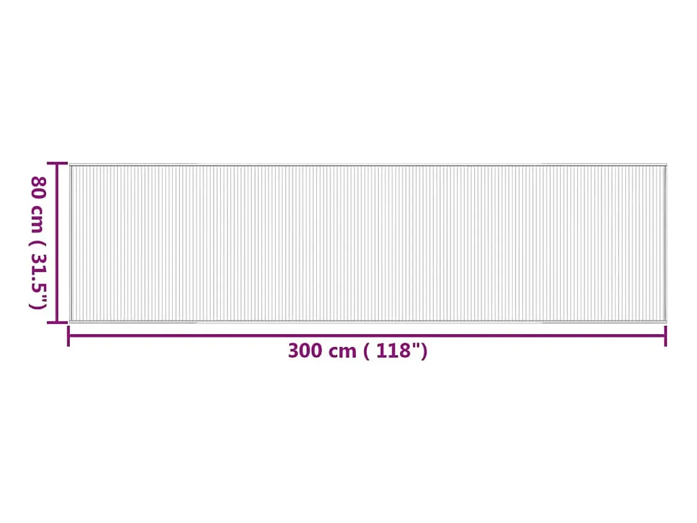 Sale Alfombra rectangular natural de bambú 80x300 cm Marru00f3n