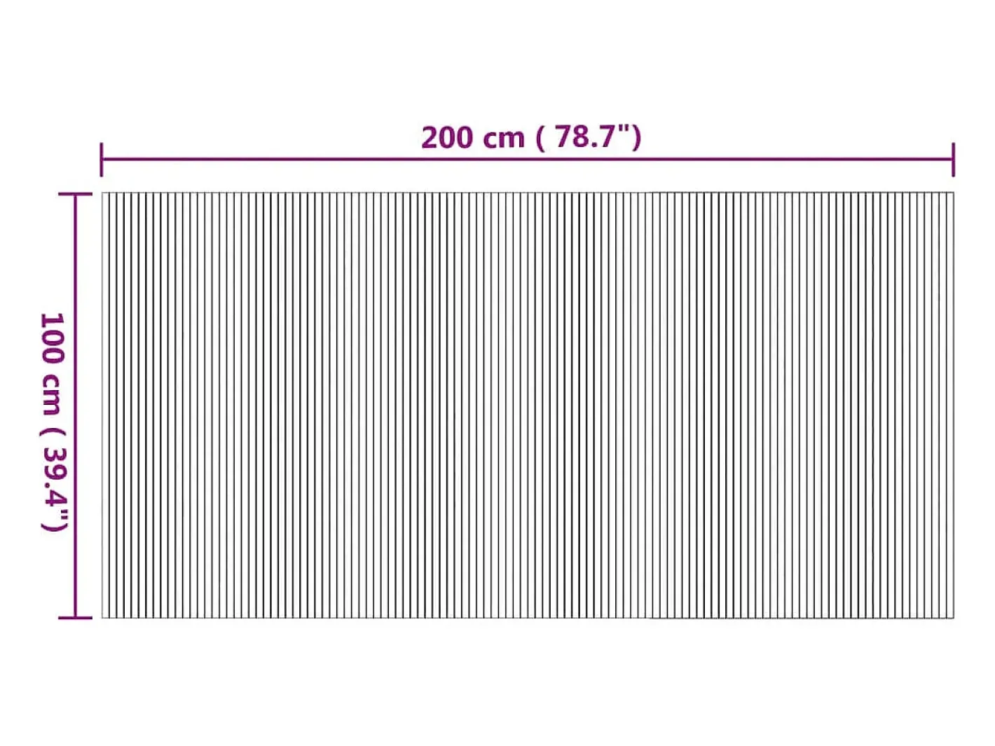 Alfombra rectangular natural de bambú 100x200 cm Marru00f3n Hot