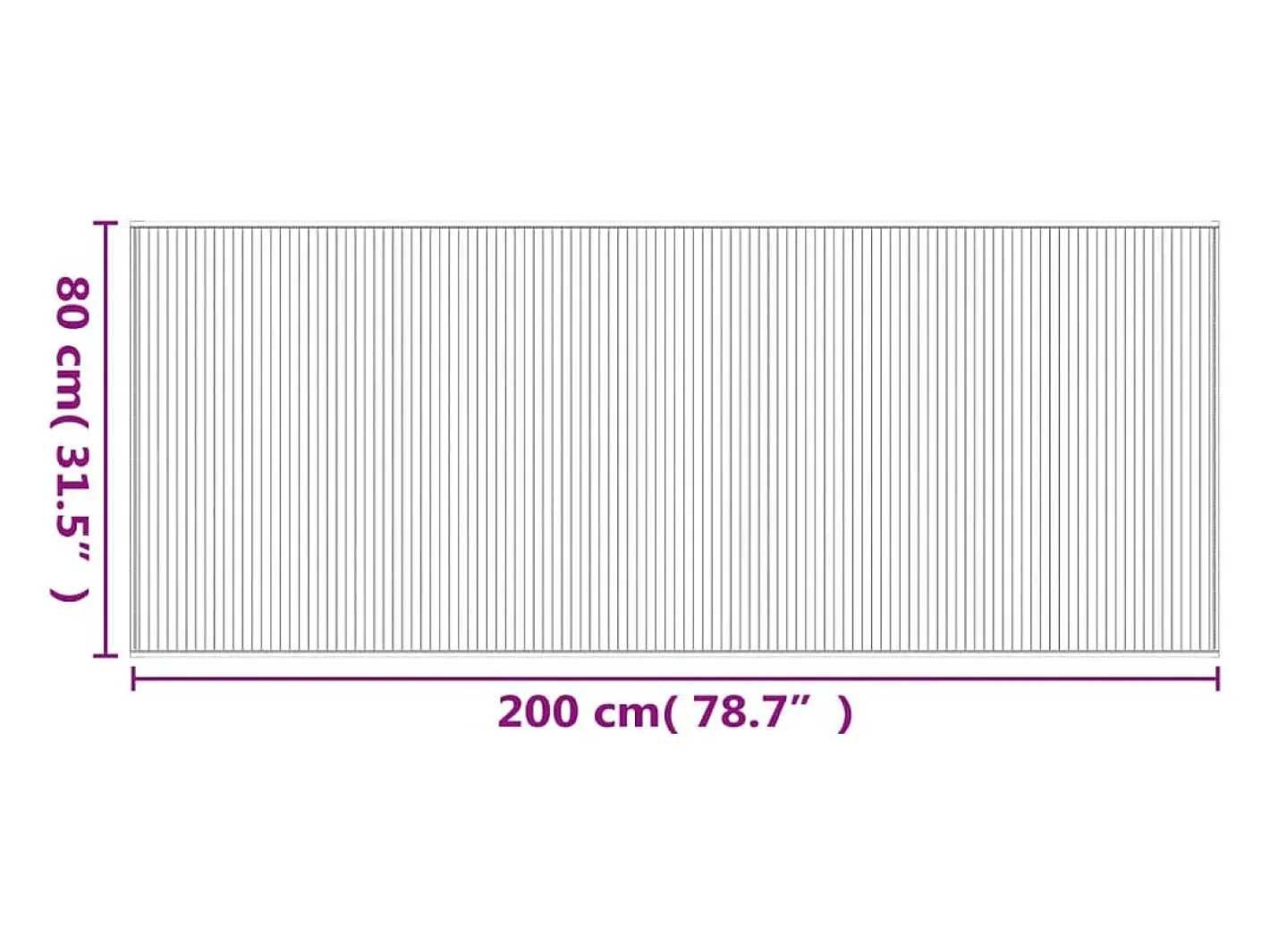 Alfombra rectangular negra de bambú 80x200 cm Negro Online