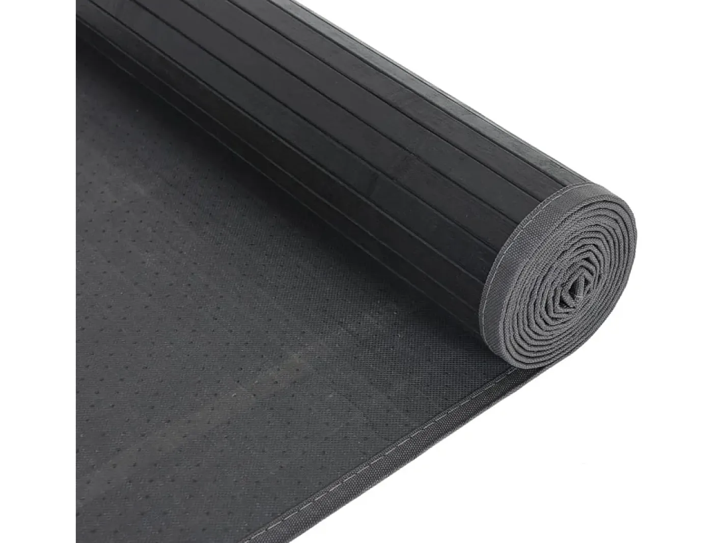 Alfombra rectangular negra de bambú 80x200 cm Negro Online