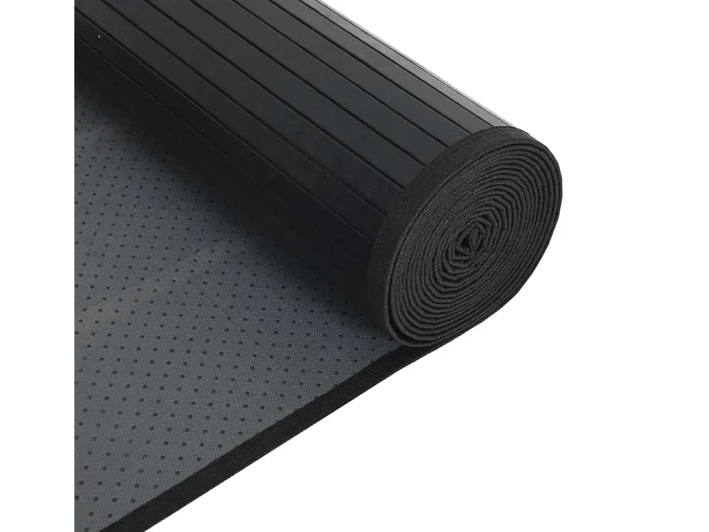 Alfombra De Cocina-Alfombra rectangular negra de bambú 70x200 cm Negro