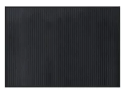 Clearance Alfombra rectangular negra de bambú 70x100 cm Negro