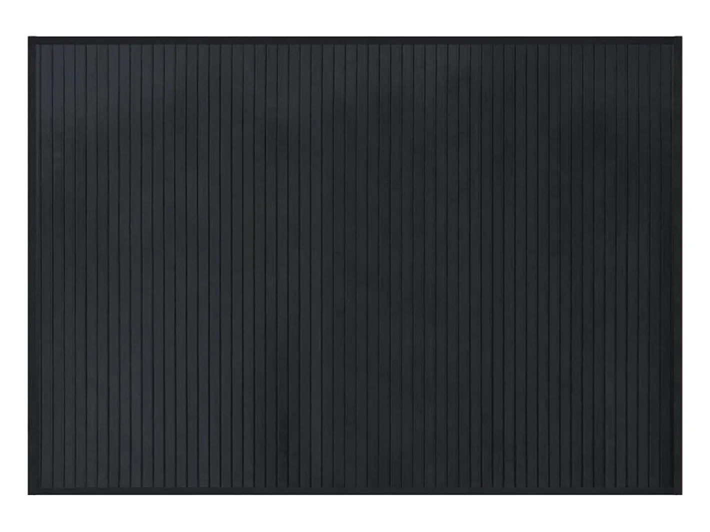 Clearance Alfombra rectangular negra de bambú 70x100 cm Negro