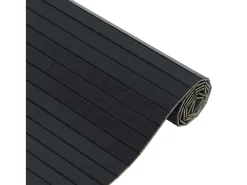 Clearance Alfombra rectangular negra 100x200 cm bambú Negro