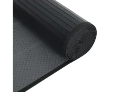 Alfombra rectangular negra de bambú 60x100 cm Negro Clearance