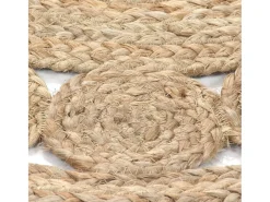 Outlet Clicnbuy Alfombra redonda 120 cm yute trenzado con diseño Beige