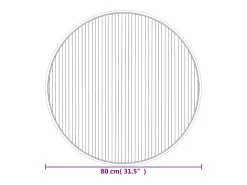 New Clicnbuy Alfombra redonda bambú color natural claro 80 cm Beige