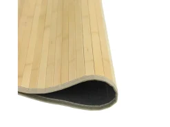 New Clicnbuy Alfombra redonda bambú color natural claro 80 cm Beige
