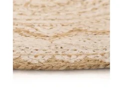 Hot Alfombra redonda con estampado yute trenzado 90 cm ES96989 Beige