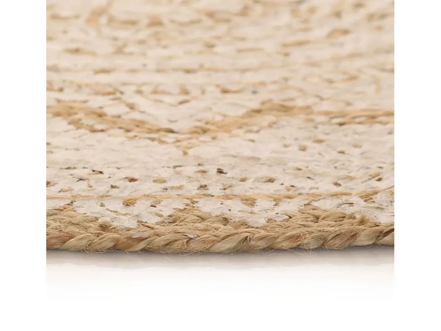 Hot Alfombra redonda con estampado yute trenzado 90 cm ES96989 Beige