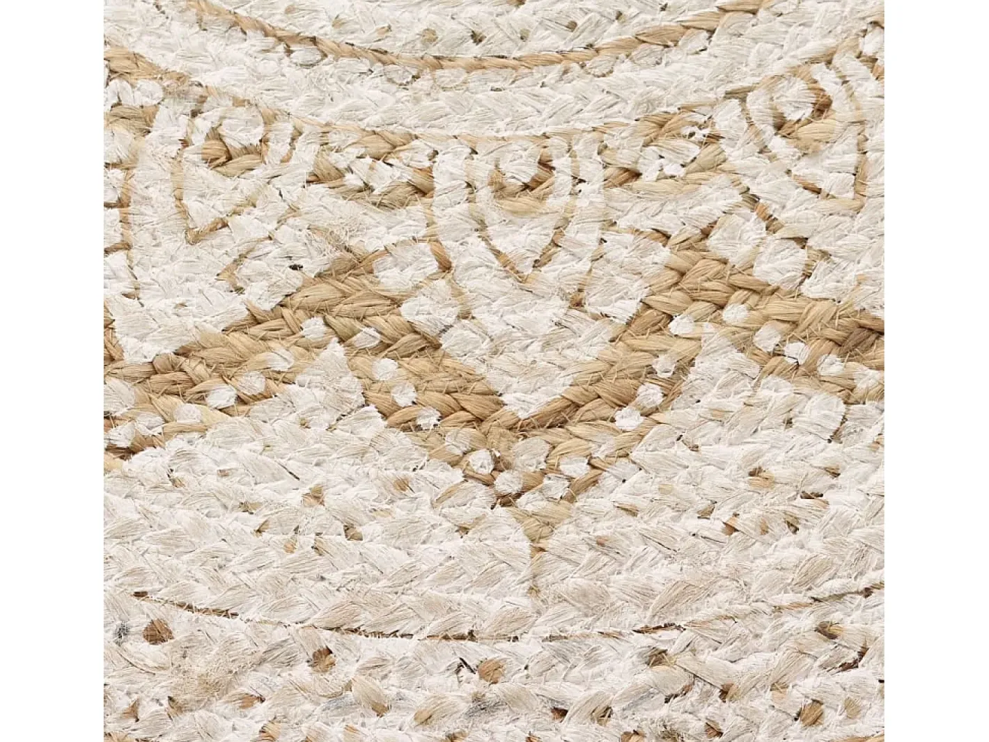 Hot Alfombra redonda con estampado yute trenzado 90 cm ES96989 Beige