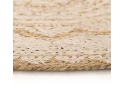 Discount Alfombra redonda con estampado yute trenzado 120 cm ES72889 Beige