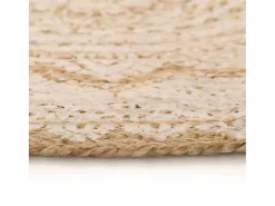 Discount Alfombra redonda con estampado yute trenzado 150 cm ES49664 Beige