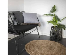 Best House Nordic Alfombra redonda de yute natural Ø 90 cm Color natural claro