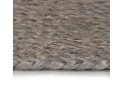 Alfombra De Cocina|Alfombra Redonda-Alfombra redonda de yute hecha a mano, 90 cm, color Gris