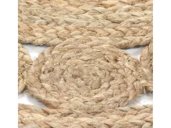 Clicnbuy Alfombra Redonda-Alfombra redonda de yute trenzado 210 cm Beige