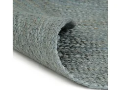 Alfombra redonda de yute hecha a mano de 90 cm color oliva Verde Hot