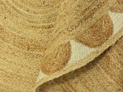 OZAIA Alfombra redonda floral 100% yute - D. 200 cm - Natural - INDIRA Color natural claro Outlet