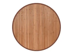 Alfombra redonda natural de bambú de 60 cm Marru00f3n