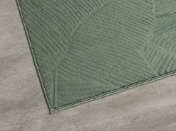 Hot the carpet Alfombra Rio ala estar antideslizante hojas, Bosque, 80 x 300 cm Verde esmeralda