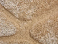 OZAIA Alfombra De Salón-Alfombra shaggy de pelo largo - turquesa y gris - 160 x 230 cm - PIETRA Beige
