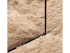 Alfombra De Cocina|Alfombra Redonda-Alfombra shaggy de pelo largo NAVARRA 200x200 cm poliéster Beige