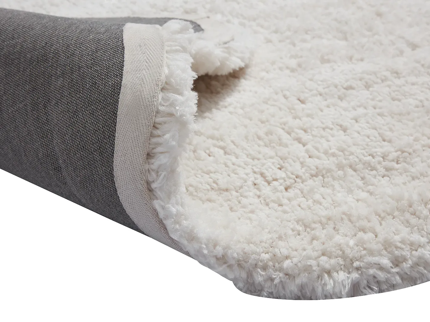 New Vente-unique Alfombra shaggy de pelo largo con bordes ondulados, 160 x 230 cm, , NERIDA Blanco