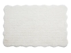 New Vente-unique Alfombra shaggy de pelo largo con bordes ondulados, 160 x 230 cm, , NERIDA Blanco