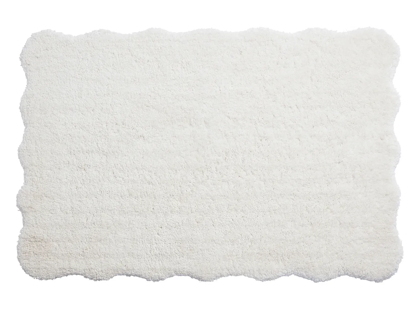 New Vente-unique Alfombra shaggy de pelo largo con bordes ondulados, 160 x 230 cm, , NERIDA Blanco