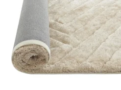OZAIA Alfombra De Salón-Alfombra shaggy de pelo largo en relieve - 160 x 230 cm - Blanco roto - MAZE Crema