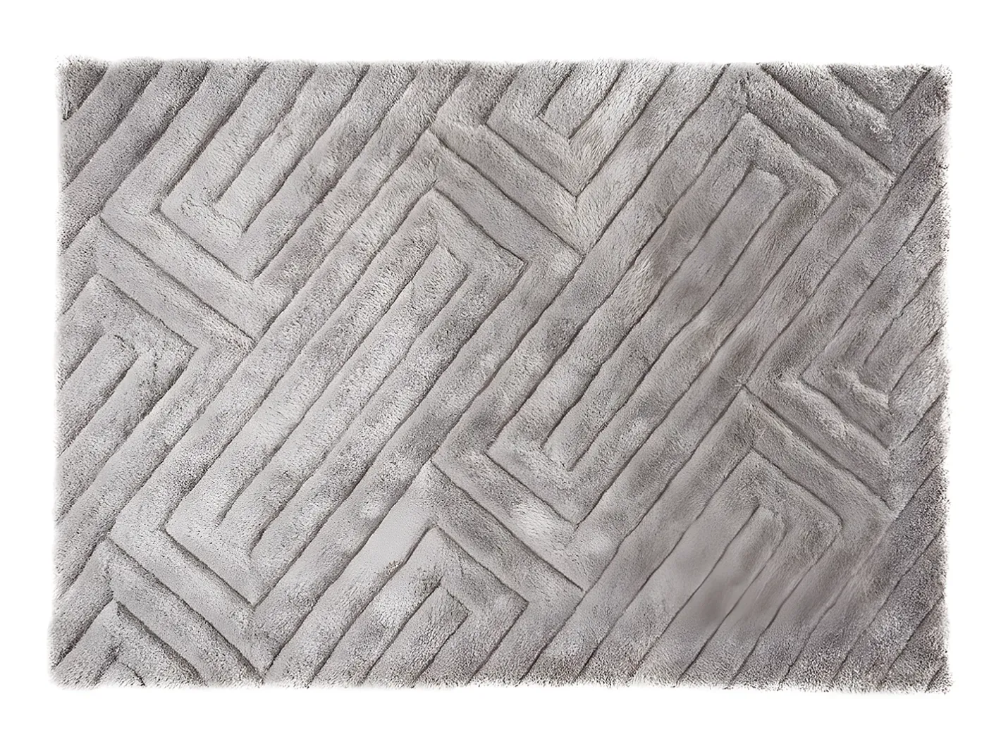 New OZAIA Alfombra shaggy efecto 3D MAZE poliéster bicolor 160x230cm Gris