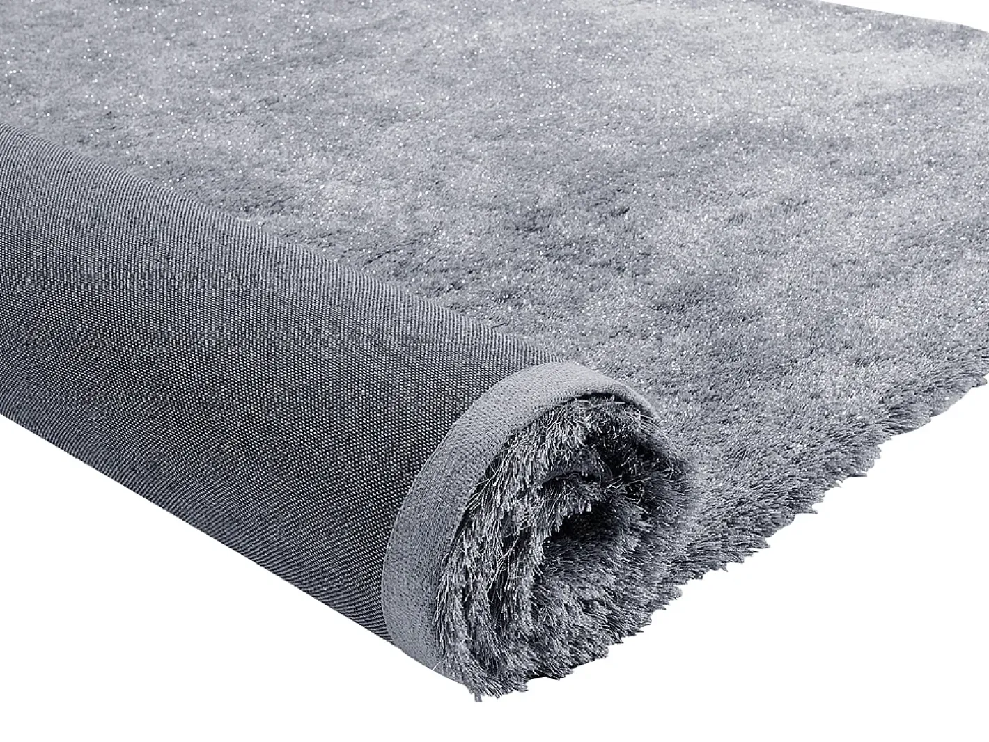 OZAIA Alfombra De Salón-Alfombra shaggy mechas largas plateada 160x230 GLITTER Plateado