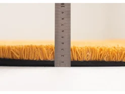 Alfombra Shaggy tejida a mano 140x140 cm Oro Cozy Dorado