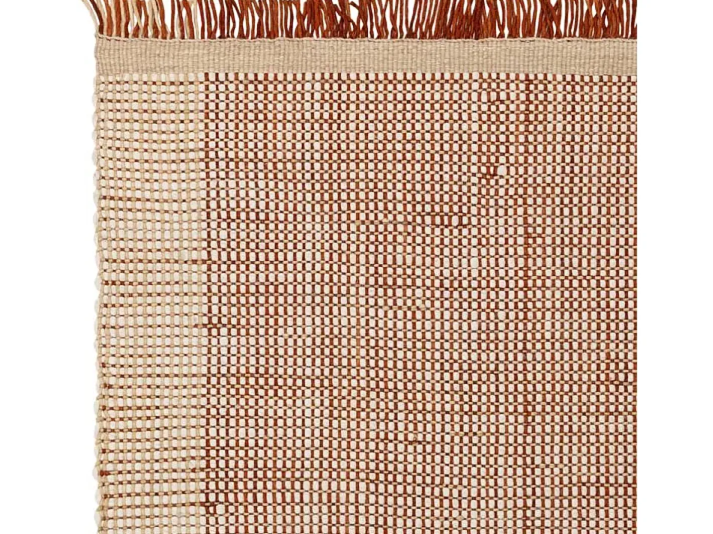 Alfombra De Salón-Alfombra tejida a mano, 100% lana - 120x170cm - , crema, blanco - Avalon Naranja