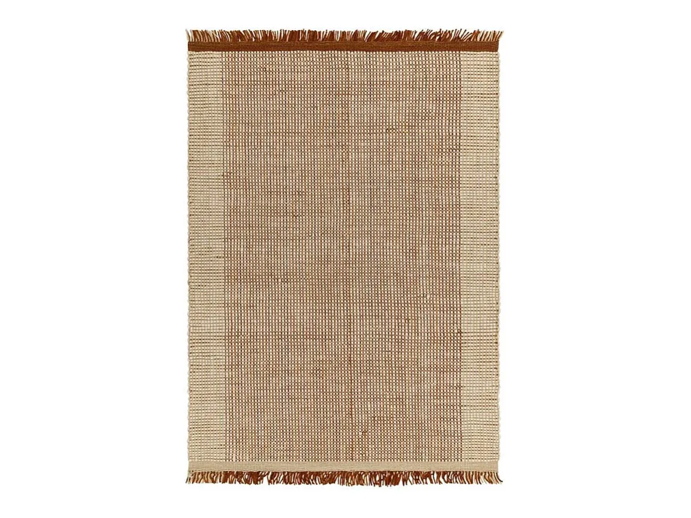 Alfombra tejida a mano, 100% lana - 160x230cm - , crema, blanco - Avalon Naranja Clearance