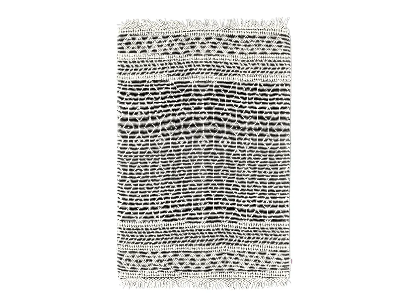 Alfombra tejida a mano con diseño étnico 160x230 cm Colored Macrame Gris New