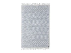 Alfombra De Salón-Alfombra tejida a mano con diseño étnico 160x230 cm Colored Macrame Azul