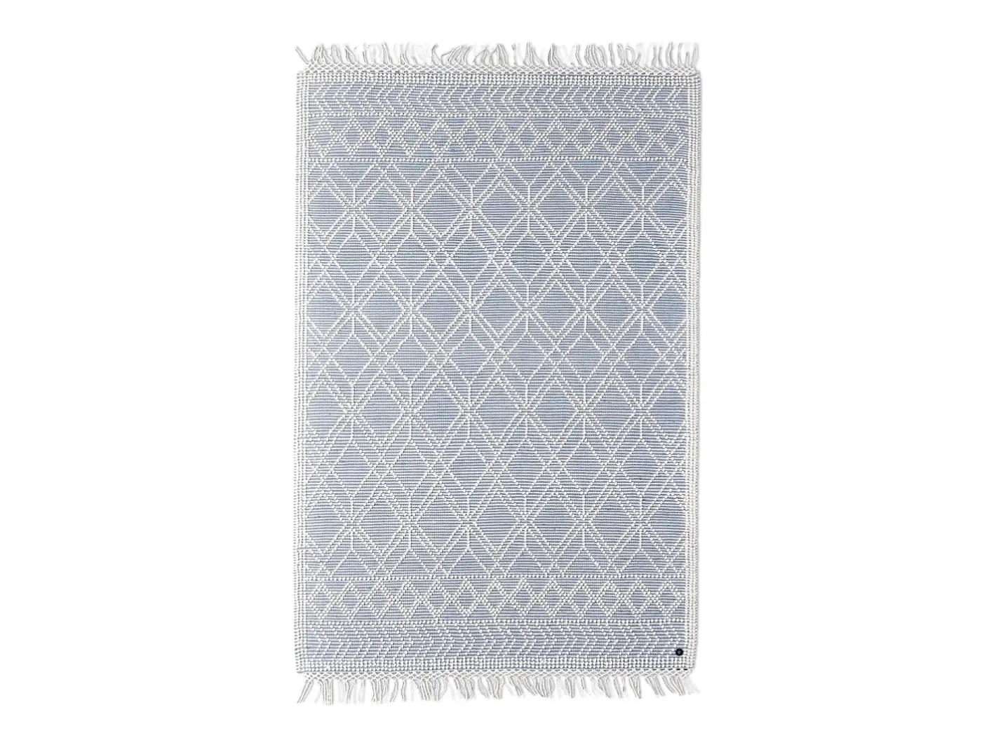 Alfombra De Salón-Alfombra tejida a mano con diseño étnico 160x230 cm Colored Macrame Azul