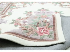 Alfombra tejida a mano con borde en diseño Aubusson 190x290 cm Ming Beige Online