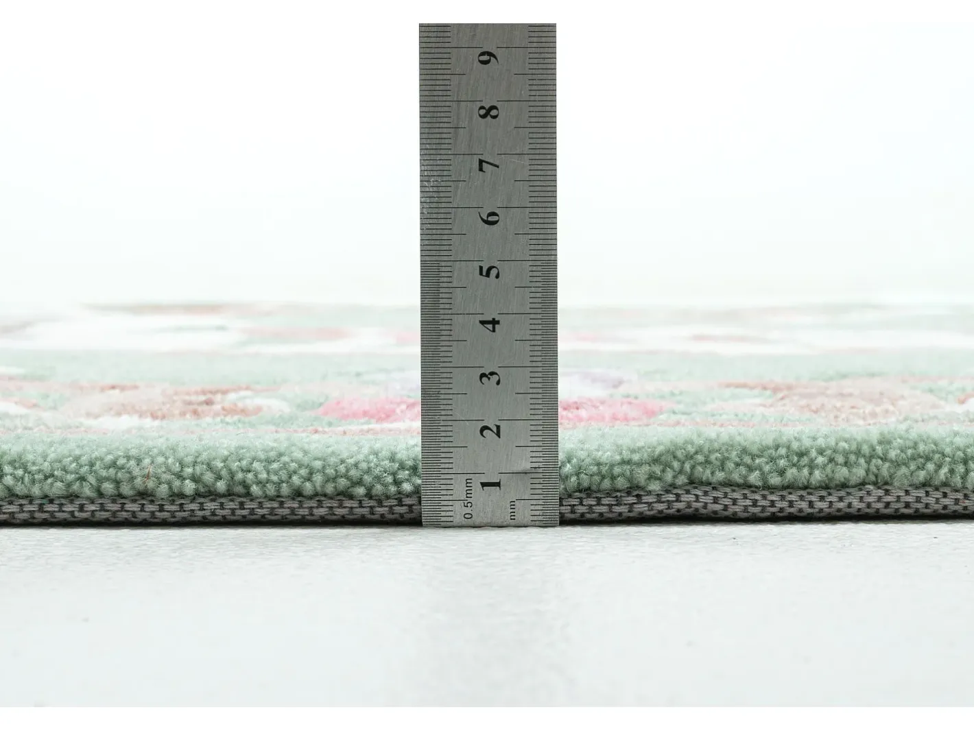 Alfombra De Salón-Alfombra tejida a mano con borde en diseño Aubusson 190x290 cm Ming Verde