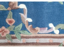 Alfombra tejida a mano con borde en diseño Aubusson 160x230 cm Ming Azul New