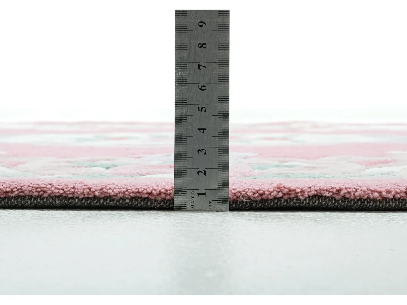 Alfombra De Salón-Alfombra tejida a mano con borde en diseño Aubusson 120x170 cm Ming Rosa