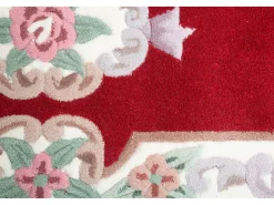 Alfombra tejida a mano con borde en diseño Aubusson 70x600 cm Ming Rojo New