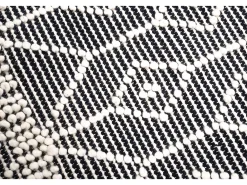 Alfombra De Salón-Alfombra tejida a mano con diseño étnico 140x200 cm Colored Macrame Gris